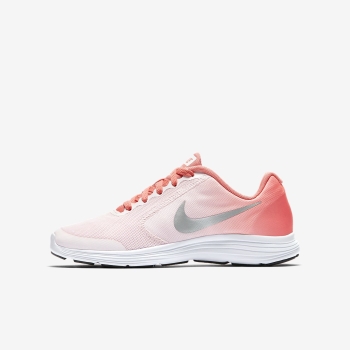 Nike Revolution 3 - Løbesko - Pink/Orange/Hvide/Metal Sølv | DK-67366
